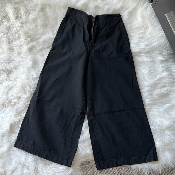 Black Wide Leg Cropped Pants - Picture 7 of 7